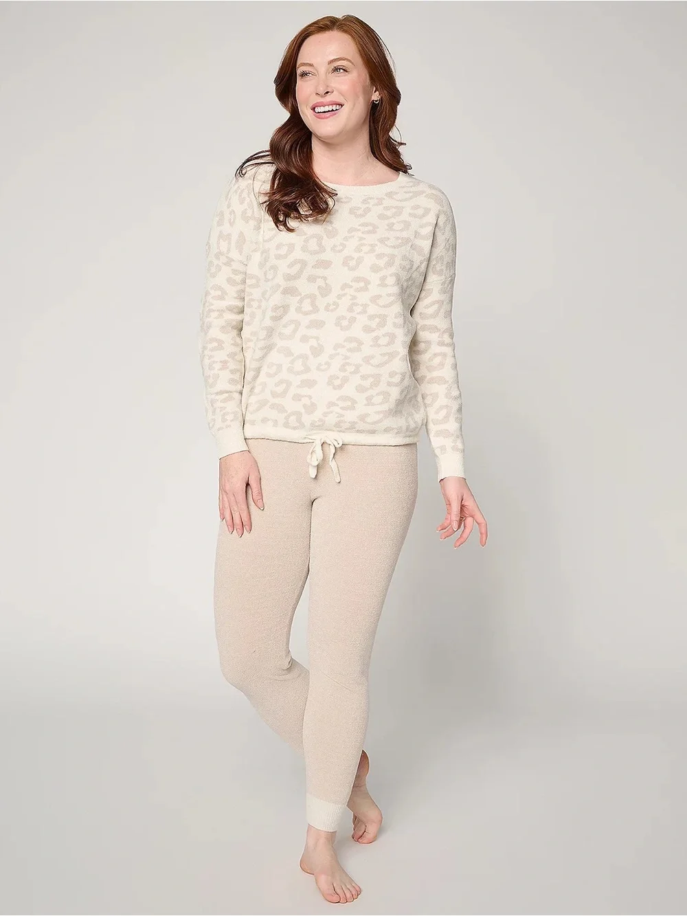 Barefoot Dreams CozyChic Ultra Lite Slouchy Barefoot In The Wild Pullover Size S